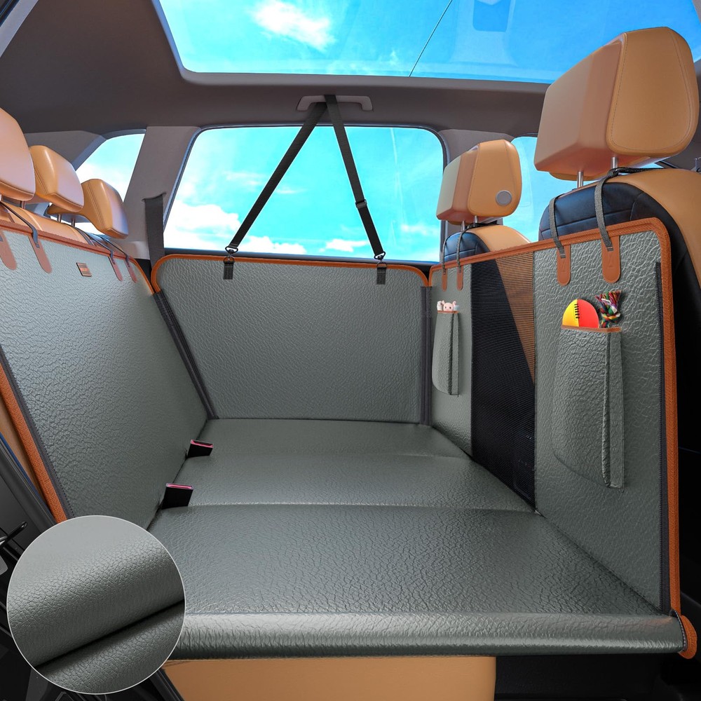 Back Seat Extender for Dogs, Dog Car Seat Cover for Back Seat Hard Bottom Hol...