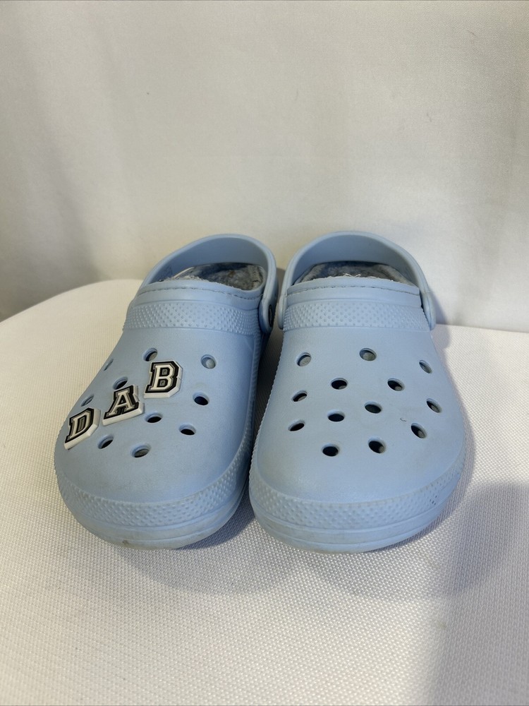 Crocs Shoes Unisex Size M9/W11  Warm Fuzzy Fur Lined Clog Outdoor Blue