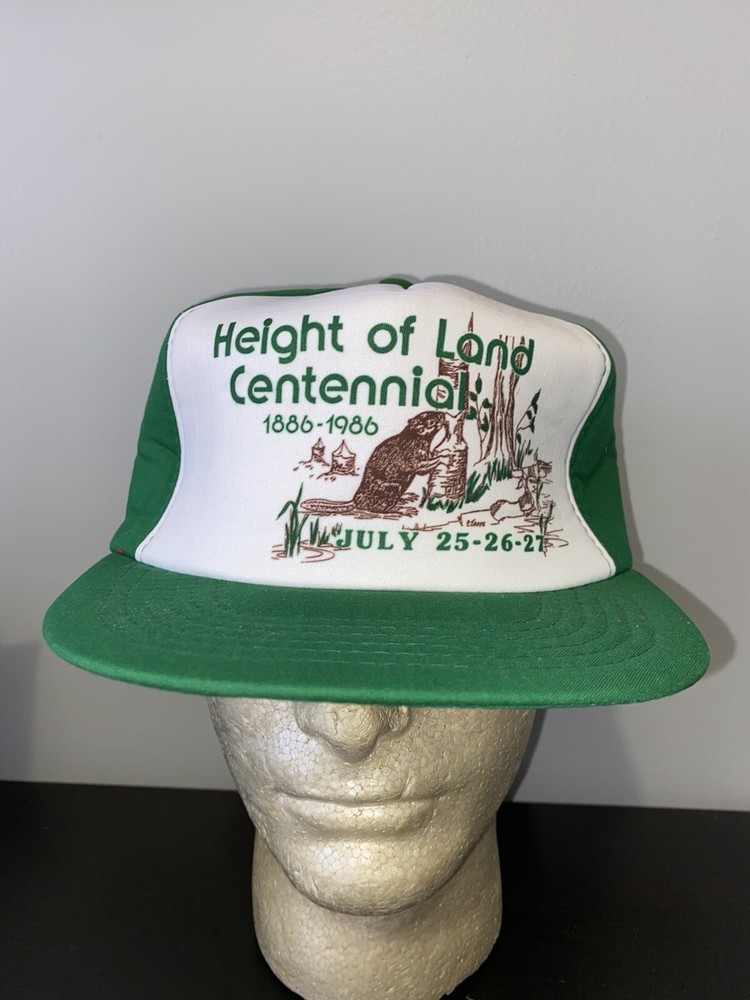 Vintage 1986 Height Of Land Centennial Snapback Trucker Baseball Cap  