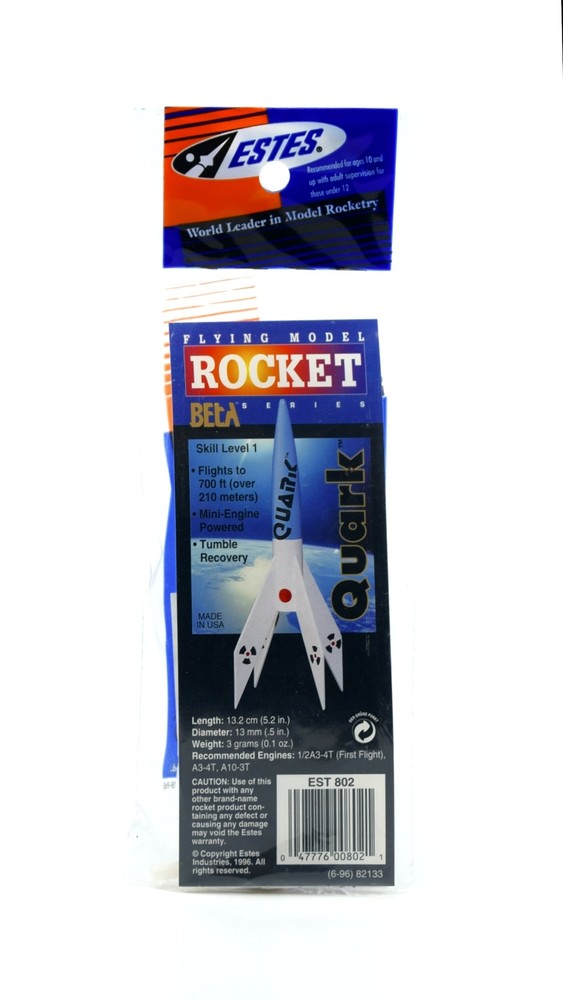 Estes 0802 Beta Series Quark 13.2 cm Mini Flying Model Rocket Kit