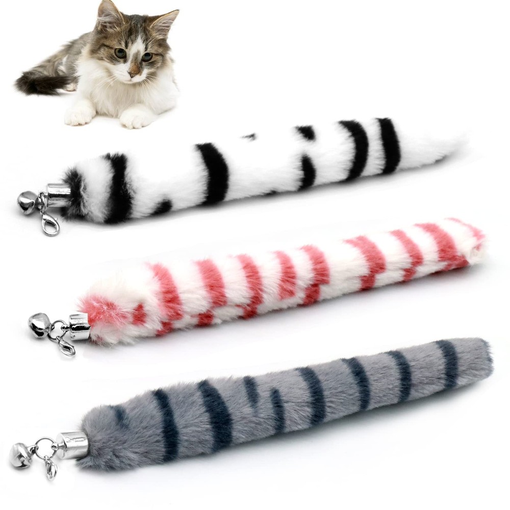 Cat Worm Toys, (3 Packs) Interactive Cat Wand , Wand Refill Attachments for I...