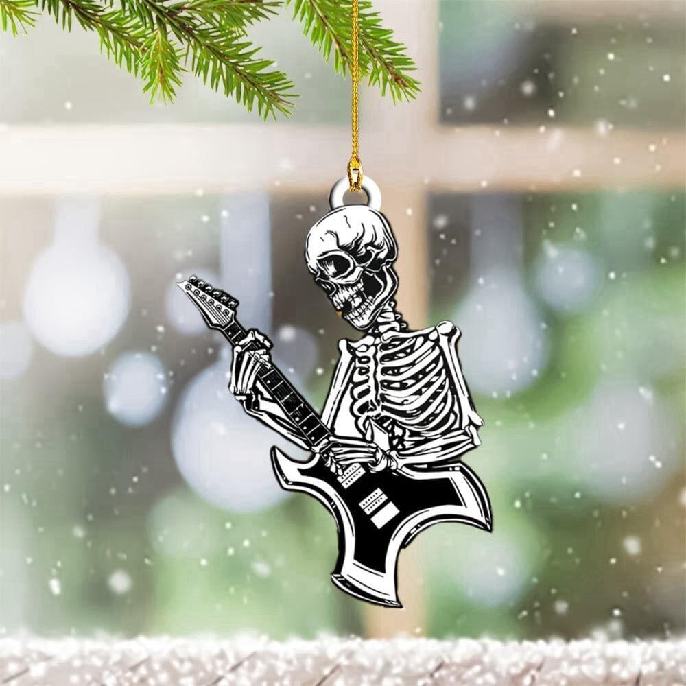 Skeleton Guitar Christmas Ornament  Guitarist Christmas Ornament Musician Gift
