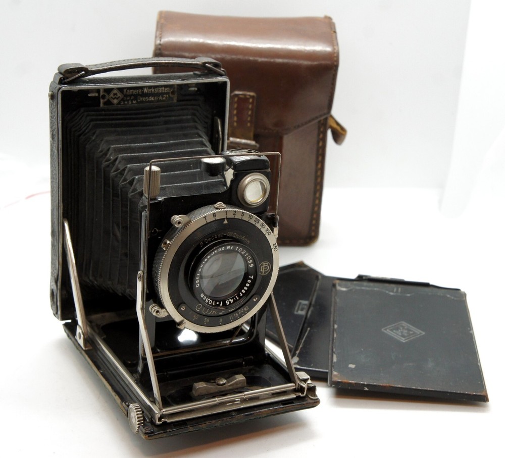 Vintage KW Dresden Etui 6x9 Camera with Carl Zeiss Tessar 4.5/10.5cm Lens  