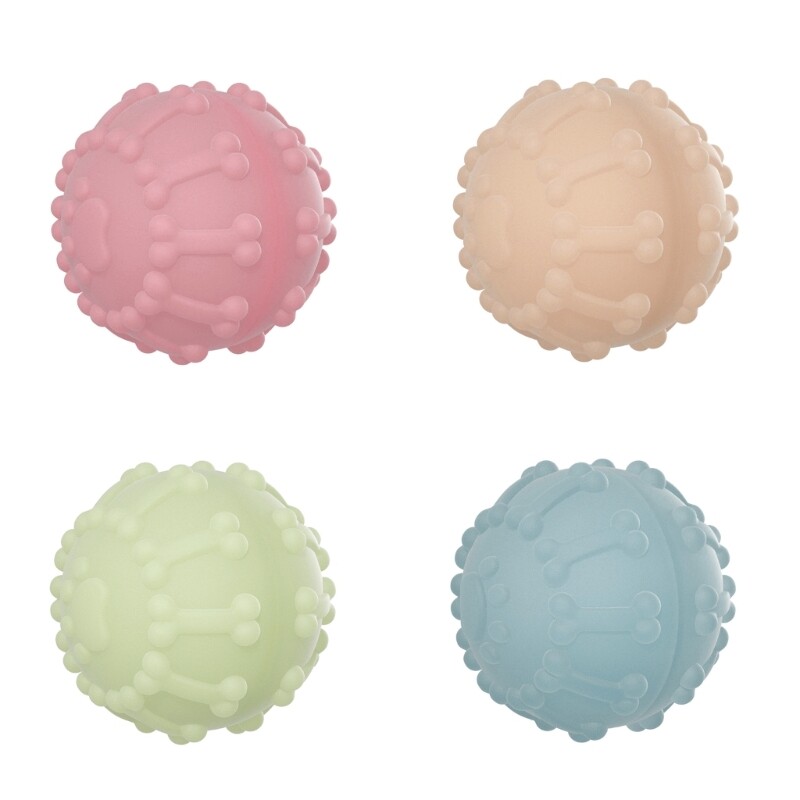 Dog Ball Toy Training Bitting Solid Toy Chew Toy for Teeth Cleaning Teeth Brush