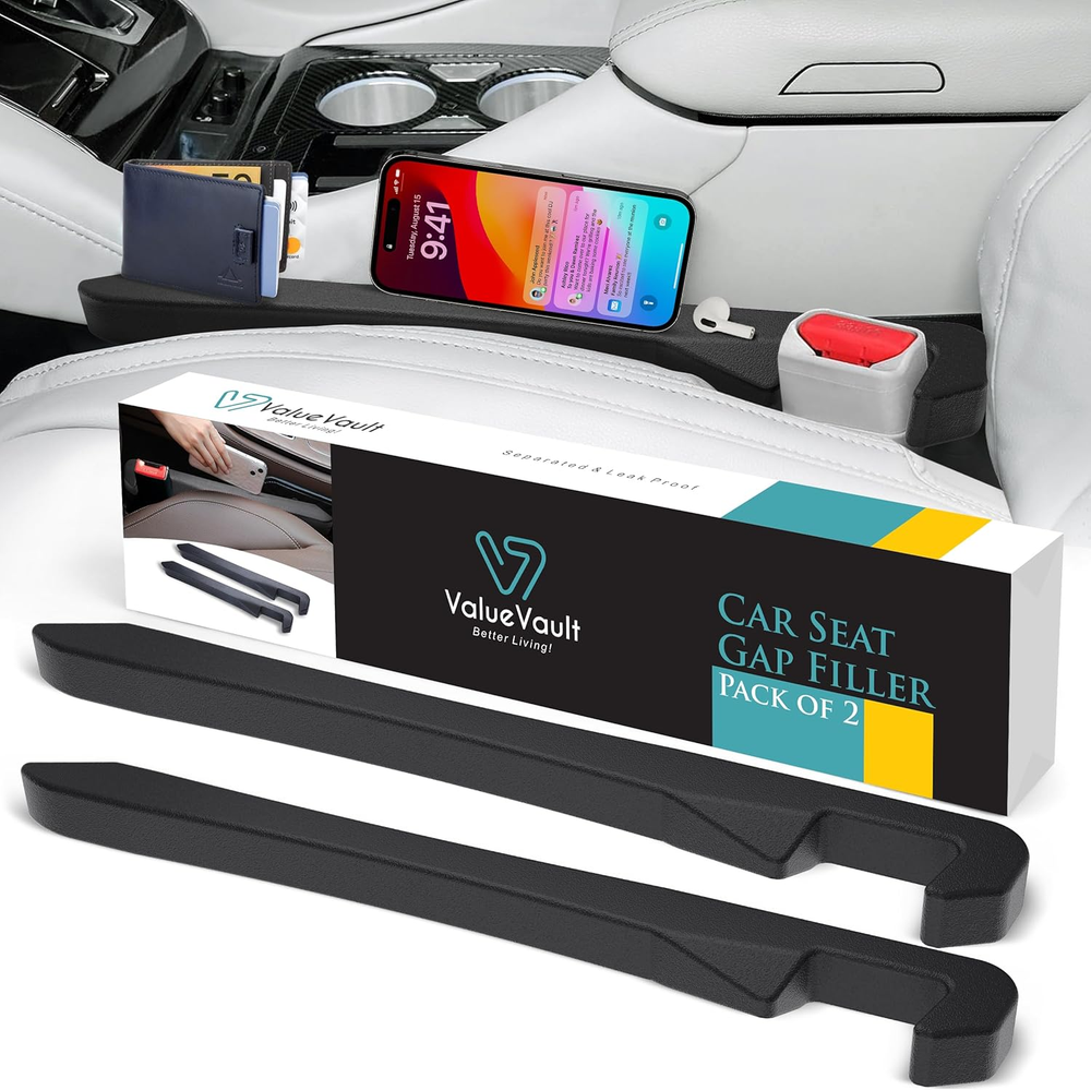 Car Seat Gap Filler 2 Pack, Universal Gap Filler for Car, Suvs & Trucks, Car Blo