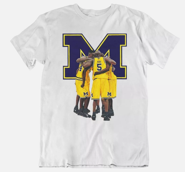 SALE Fab Five 5 Basketball Team Michigan University Sport Retro T Shirt Tee Gift