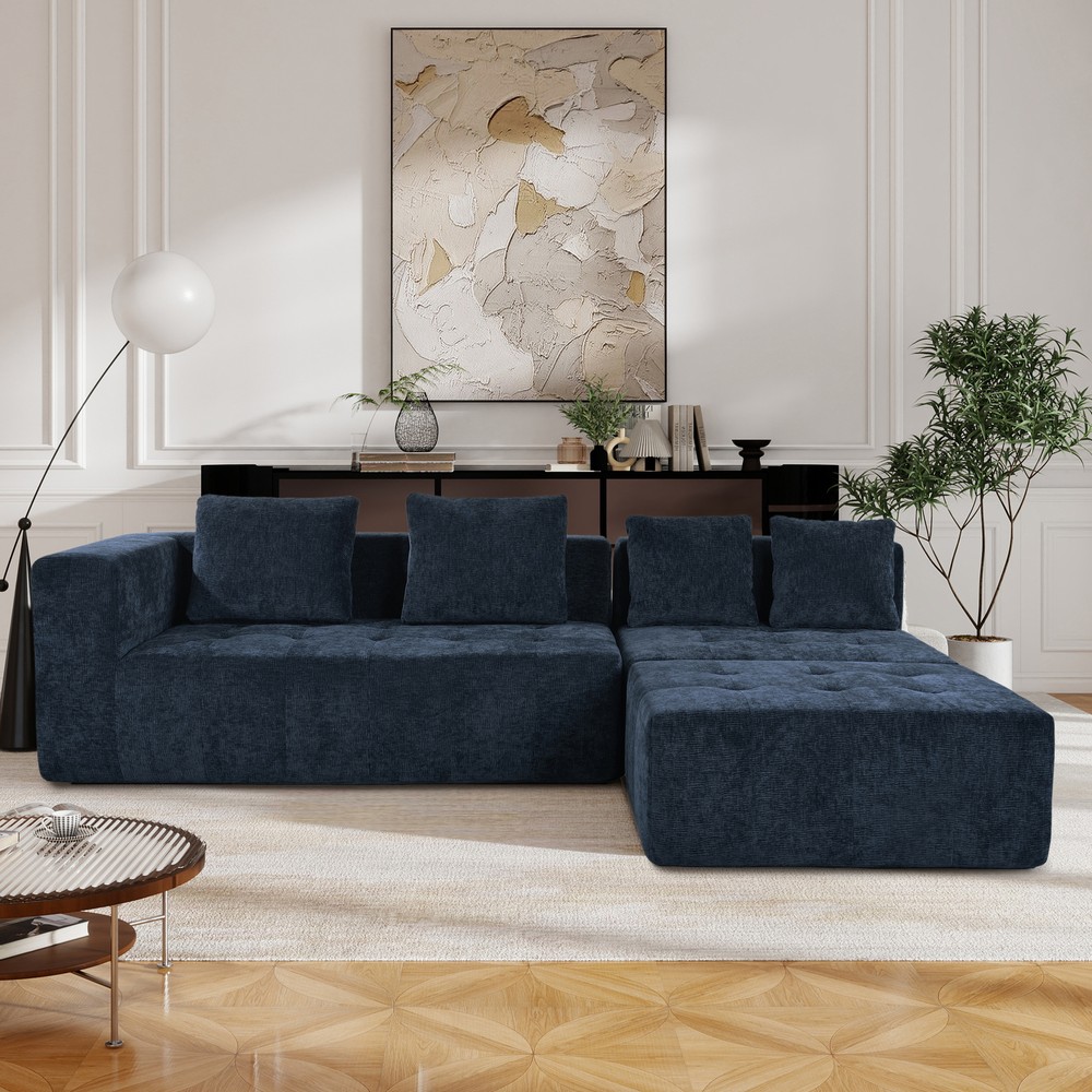 Modern Large Modular Sofa 3-Piece Set – Customizable & Removable U-Style Design