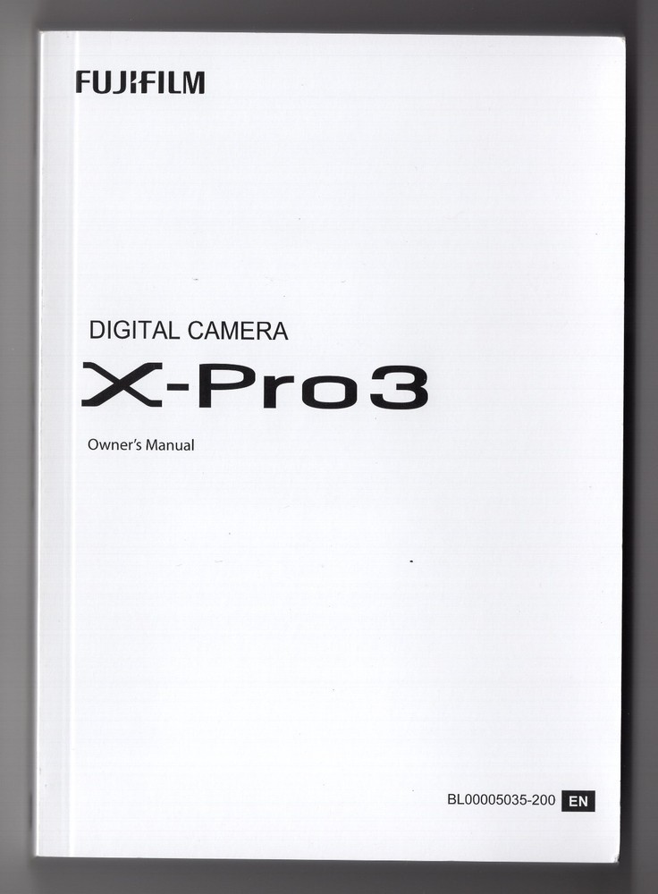 Fuji X-Pro3 Camera Instruction Manual - English User Guide