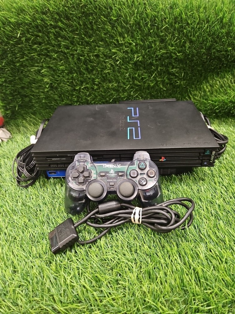 Playstation 2 PS2 Fat Console Bundle With Wires Control Video Game System Tested