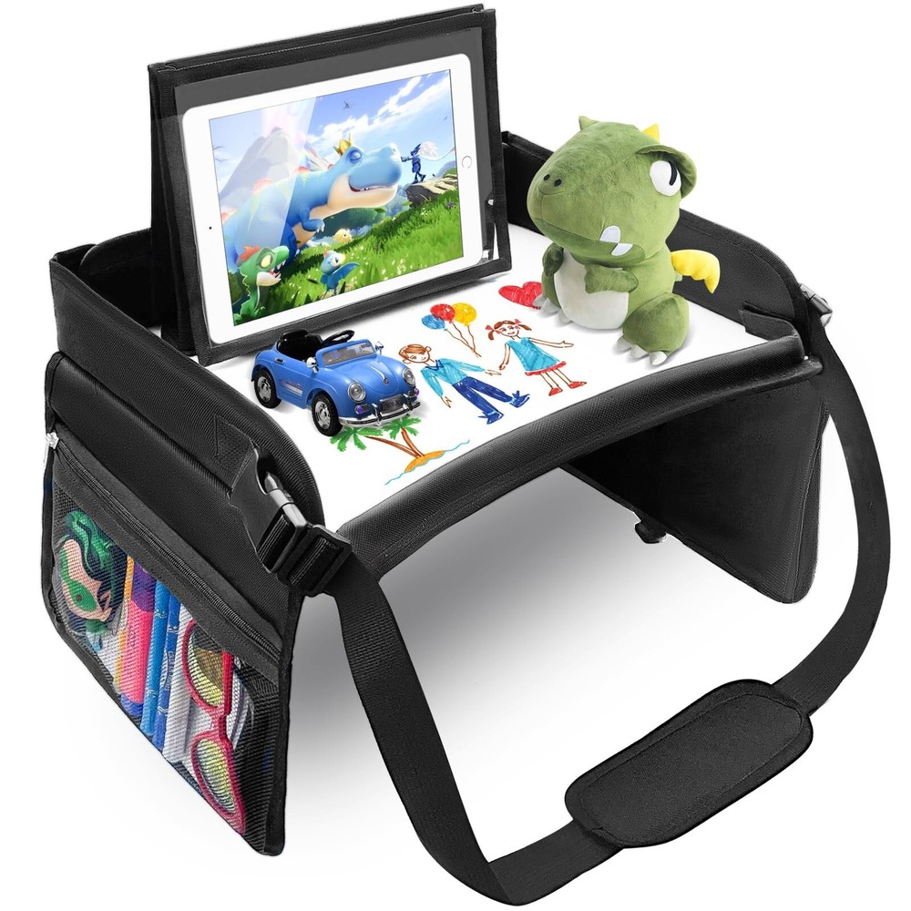 BUENAVO Kids Car Seat Organizer Travel Tray for Toddler Activities and Snacks