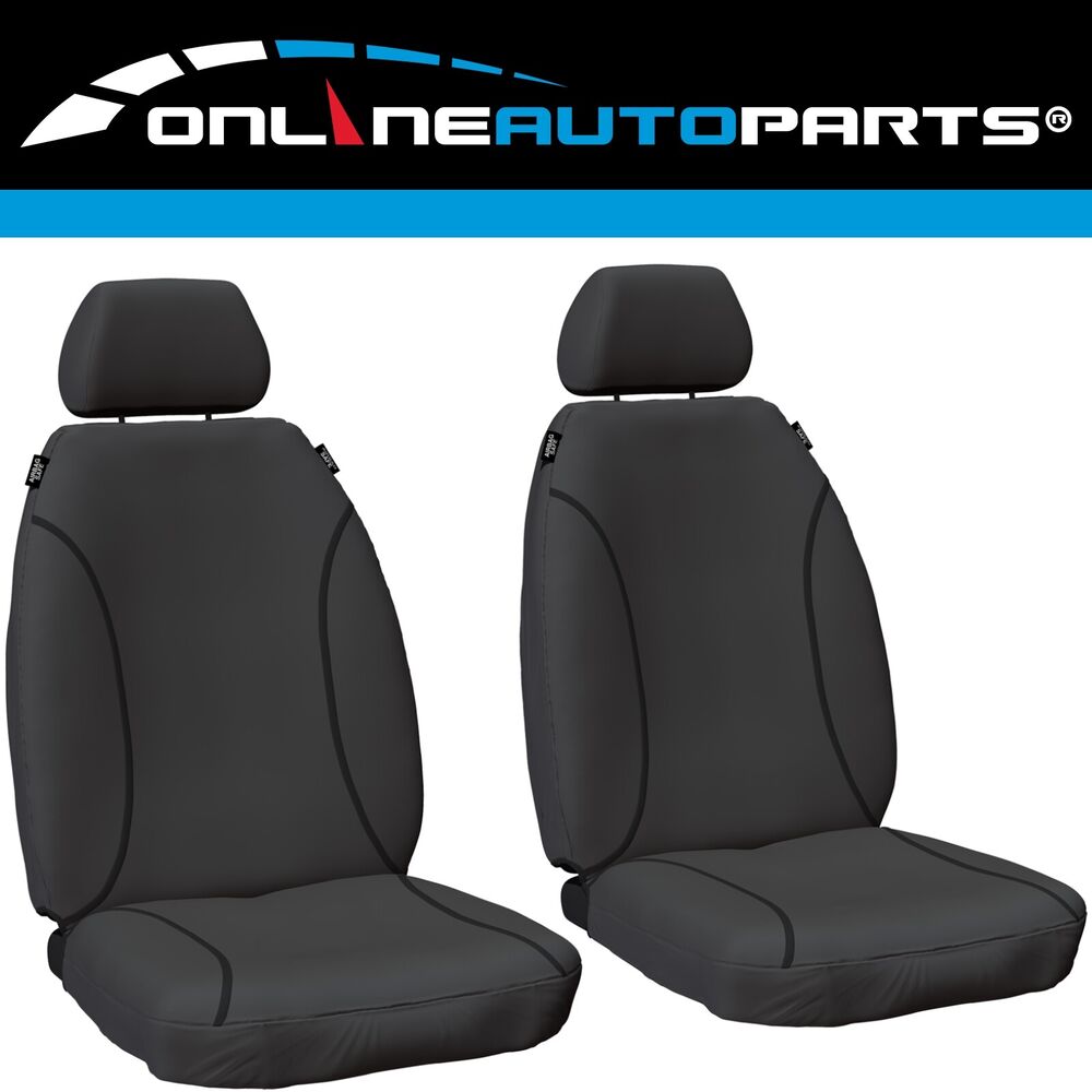 Front Heavy Duty Canvas Car Seat Covers for Toyota Hilux GGN15 GGN25 2005~2015