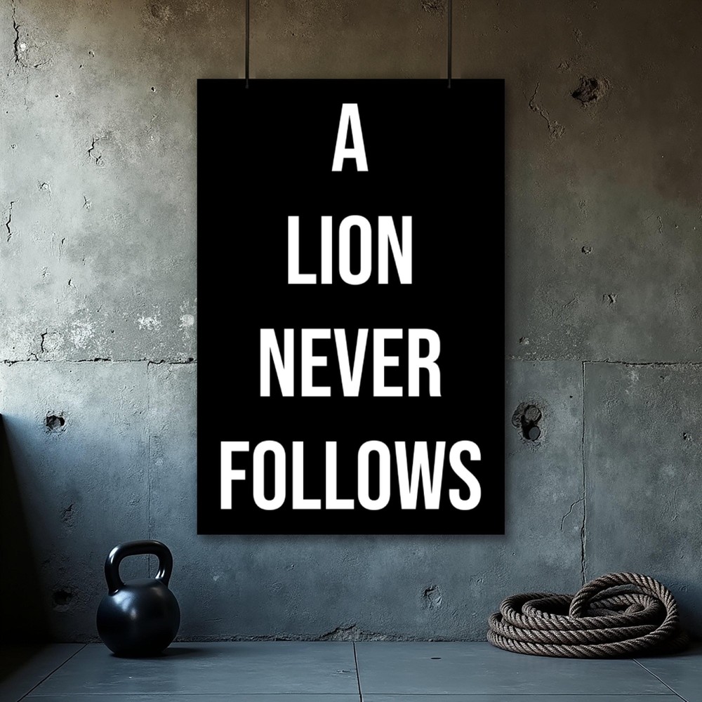 Lion Motivational Wall Art for Office or Classroom Inspiration