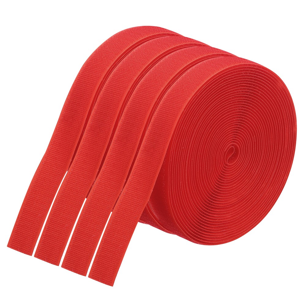 26.25 Feet Carpet Marker Strips, 4 Rolls Nylon Strips Spots Hook Tape, Red