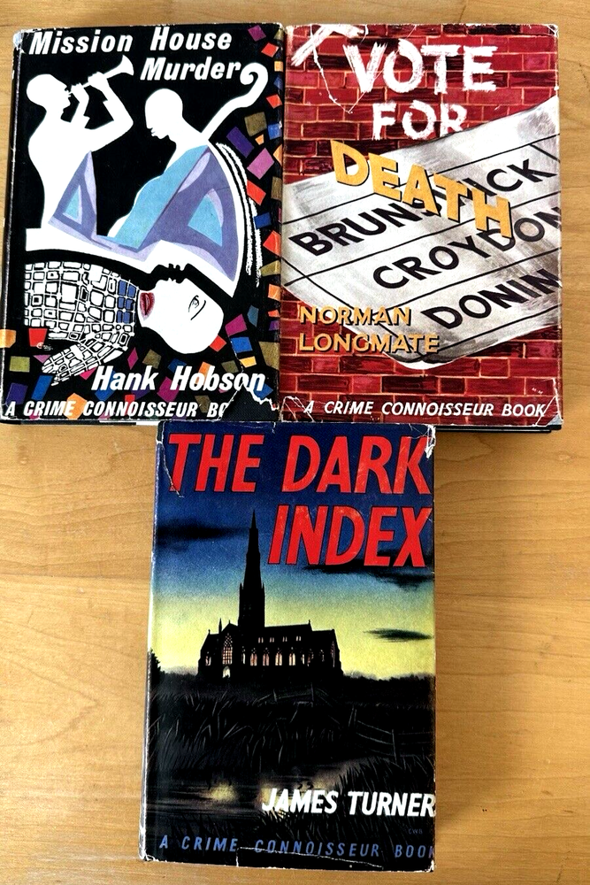 Three Vintage Hardcover Crime Connoisseur Books with Dustjackets England 1960