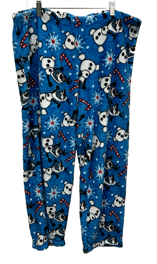 Disney Frozen Olaf Blue Fleece Pajama Pants for Women Size 16-18