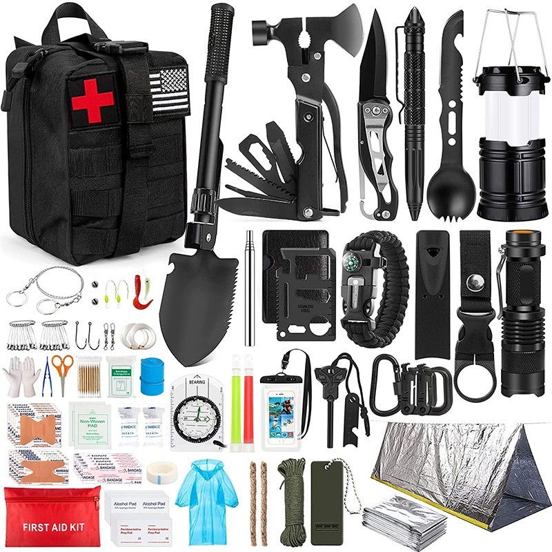 72-Hour Emergency Survival Kit with First Aid & Essential Gear for Backpack GO Bag
