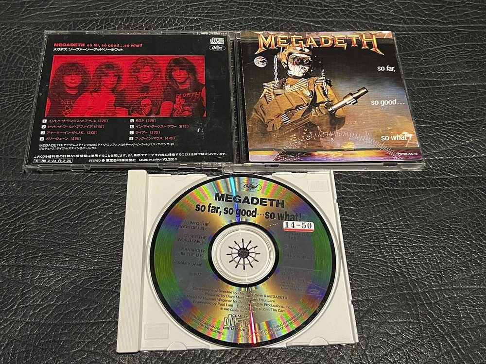 Megadeth So Far So Good So What Japan 1st Press CD 1988 Thrash Metal 3200 Yen