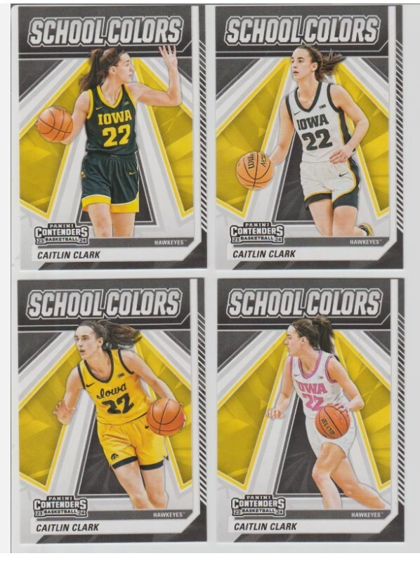 2024 Caitlin Clark Collection School Colors Full Set of 4 Collectible Cards