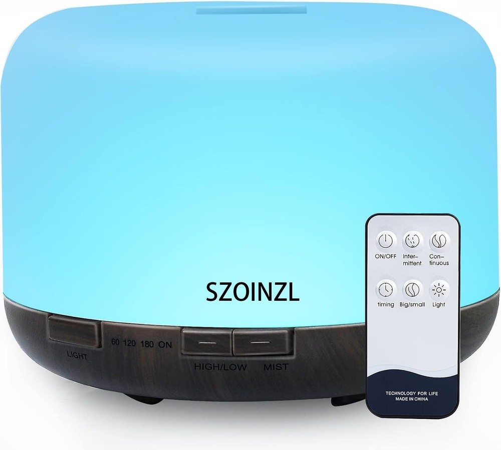 500ML BPA-Free Ultrasonic Essential Oil Diffuser with Remote Control for Aromatherapy