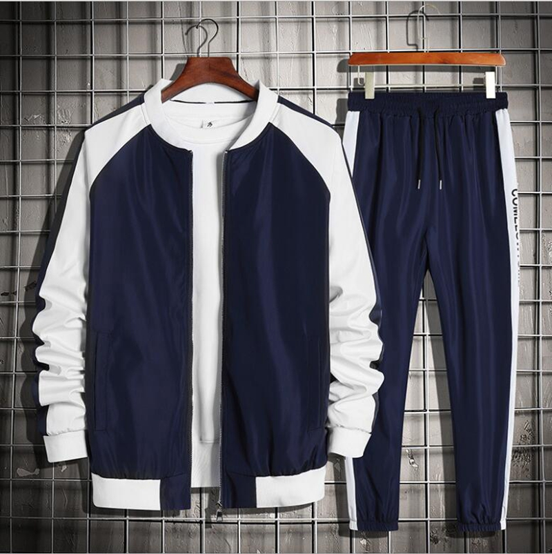 2023 Men Sportswear Tracksuit 2 Piece Sets Sports Suit Jacket + Pant Sweatsuit