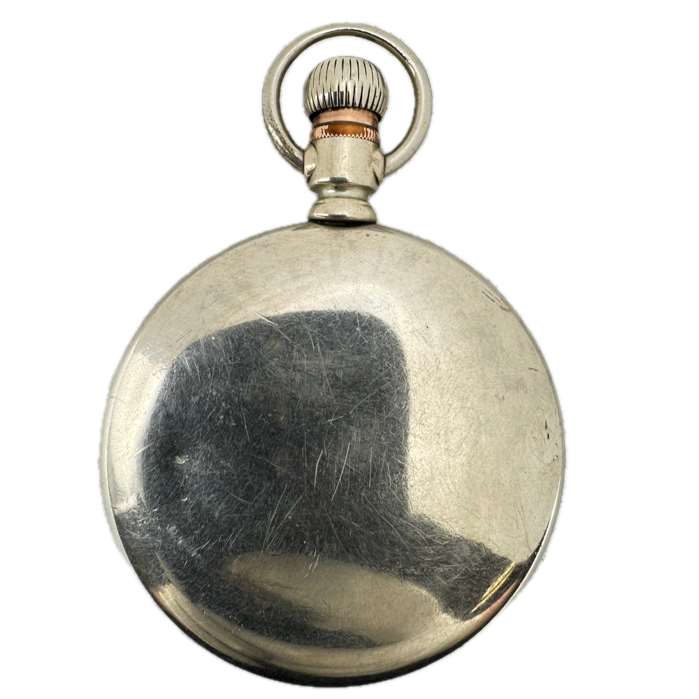 Antique 18s Crescent Smooth Bezel Open Face Pocket Watch Case Nickel USA