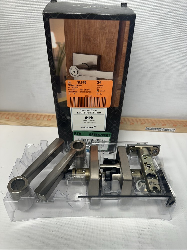 Baldwin 353SPL-SQR Spyglass Privacy Door Lever Set B27