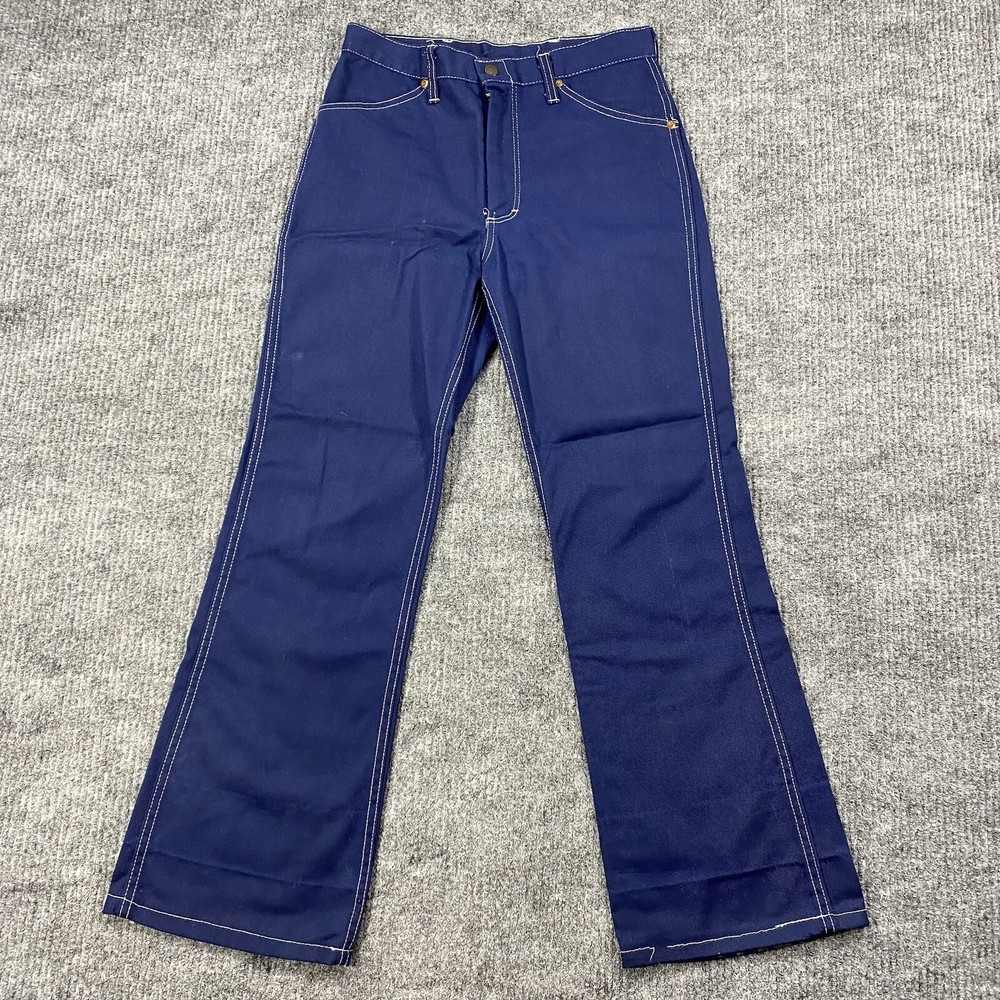 True Vintage 70s 80s Flare Dark Navy Blue Boot Cut Blue Jeans Size 28 X 27