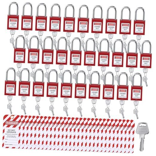 Set Lockout Tagout Locks Kit, Safety Keyed Padlocks with Loto Locks 30