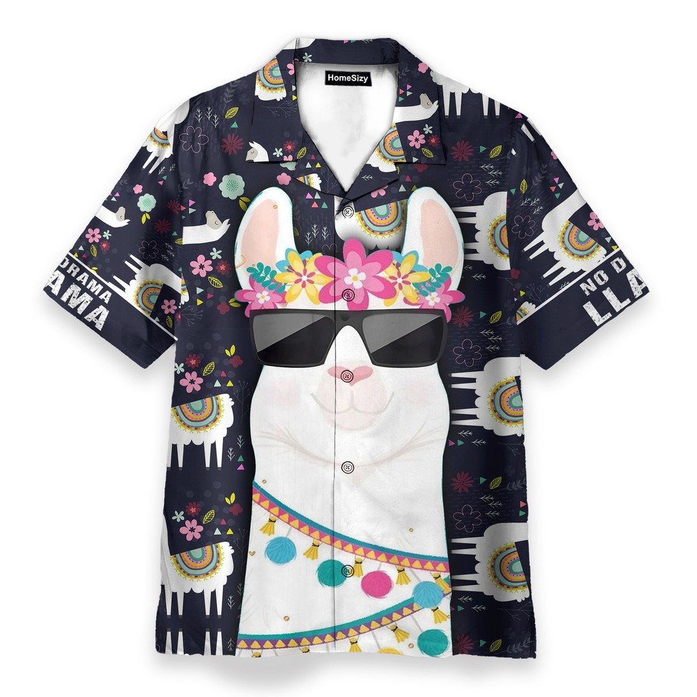 No Drama Amazing Llama   Hawaiian Shirt