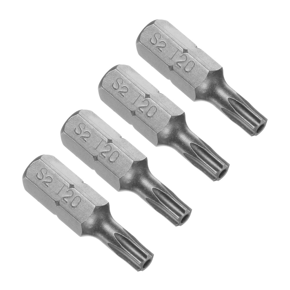 4-Piece T20 Torx Screwdriver Bits with Magnetic 1/4 Hex Shank