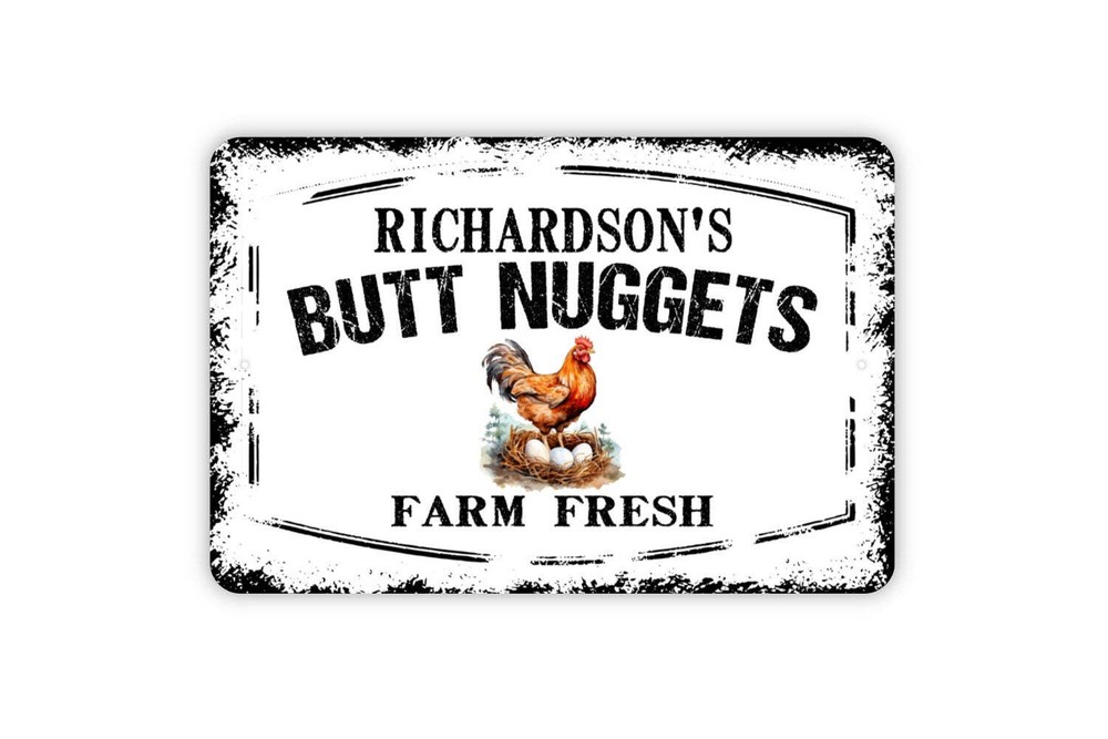 Personalized Butt Nuggets Sign - Custom Your Name Farm Fresh Butt Nuggets