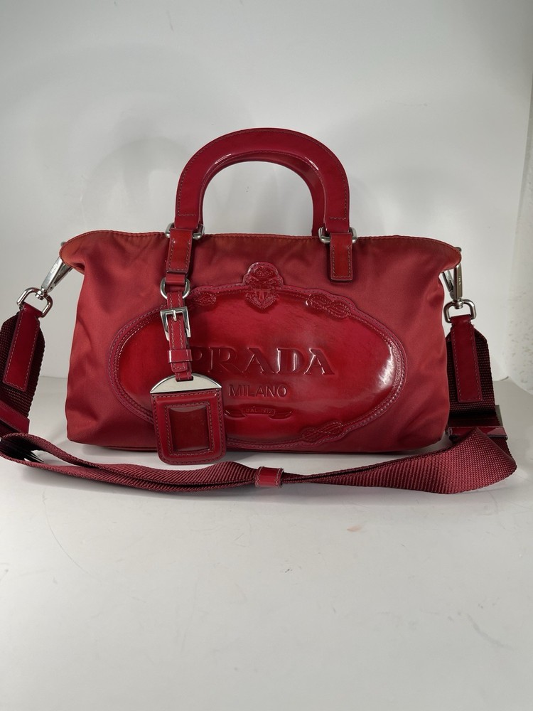 Prada Hand Bag  Red Nylon