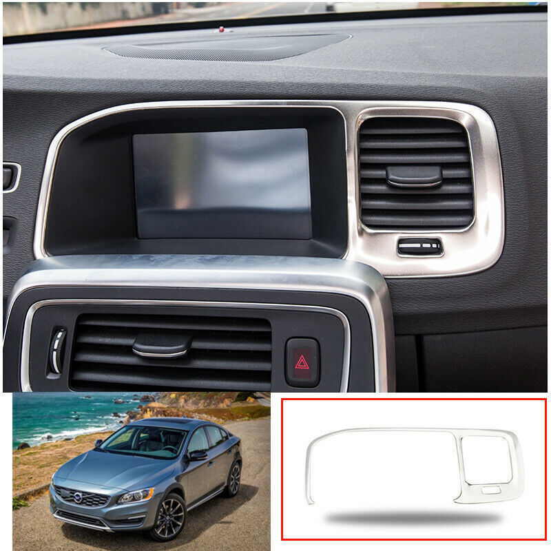 Volvo S60 V60 2012-2020 Stainless Steel Center Console Navigation Trim Panel  