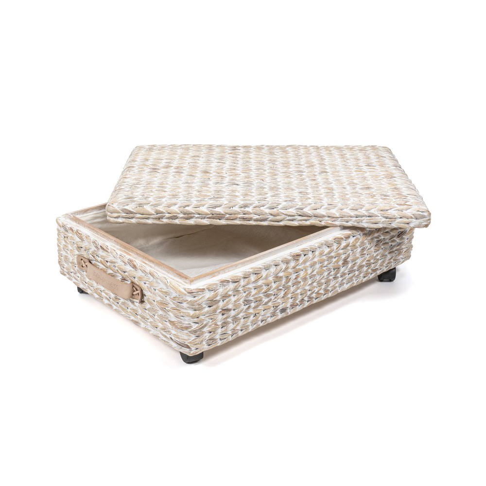 White 26.5in Water Hyacinth Storage Basket by happimess BSK1006 Chett