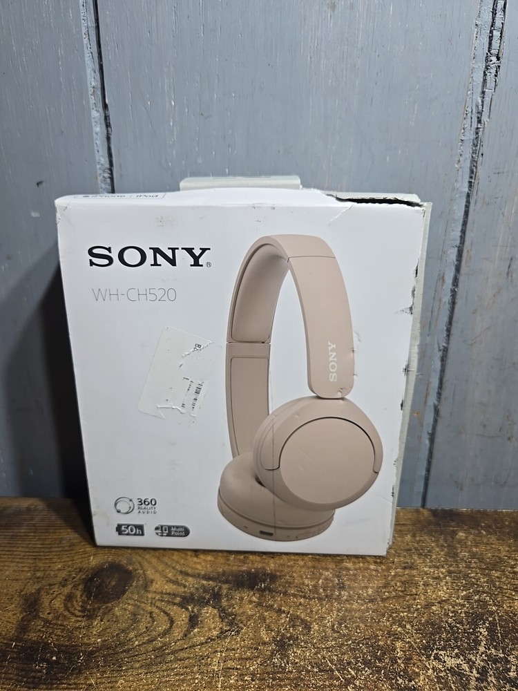 Sony WH-CH520 Wireless Headphones Bluetooth On-Ear Headset Microphone Cappuccino
