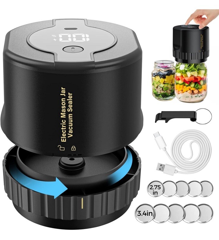 Mason Jar Vacuum Sealer,Electric Mason Jar Sealer Vacuum Sealing Kit for Canning