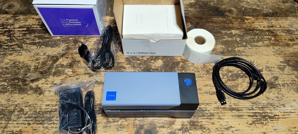 Rollo X1038 Thermal Label Printer in Perfect Condition with 4x6 and 2x1 Labels (500)