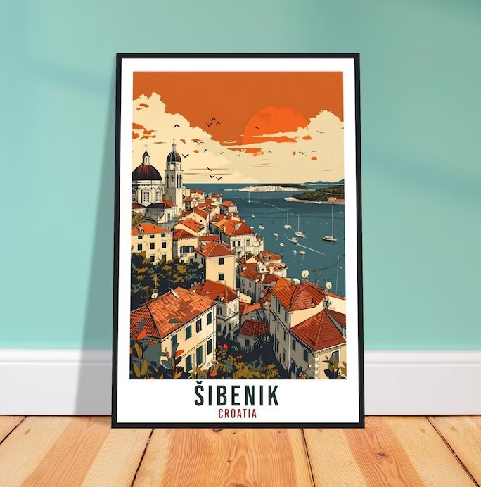 Šibenik Croatia Travel Print Wall Art for Stylish Home Décor