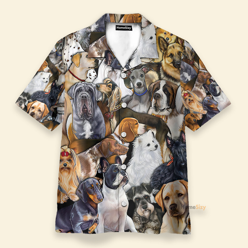 Dog World Funny Buttons Up Shirts   Hawaiian Shir