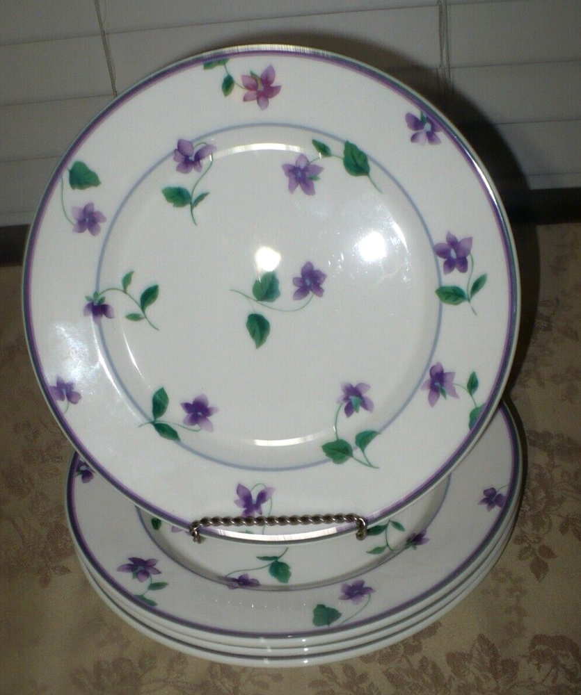 WAVERLY GARDEN ROOM SWEET VIOLET SALAD PLATES SET OF 4