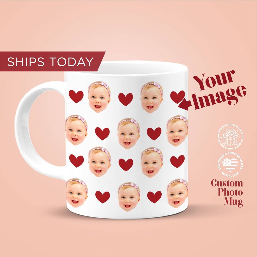 Personalized Baby Face Mug Custom Mother's Day Gift with Baby Photo