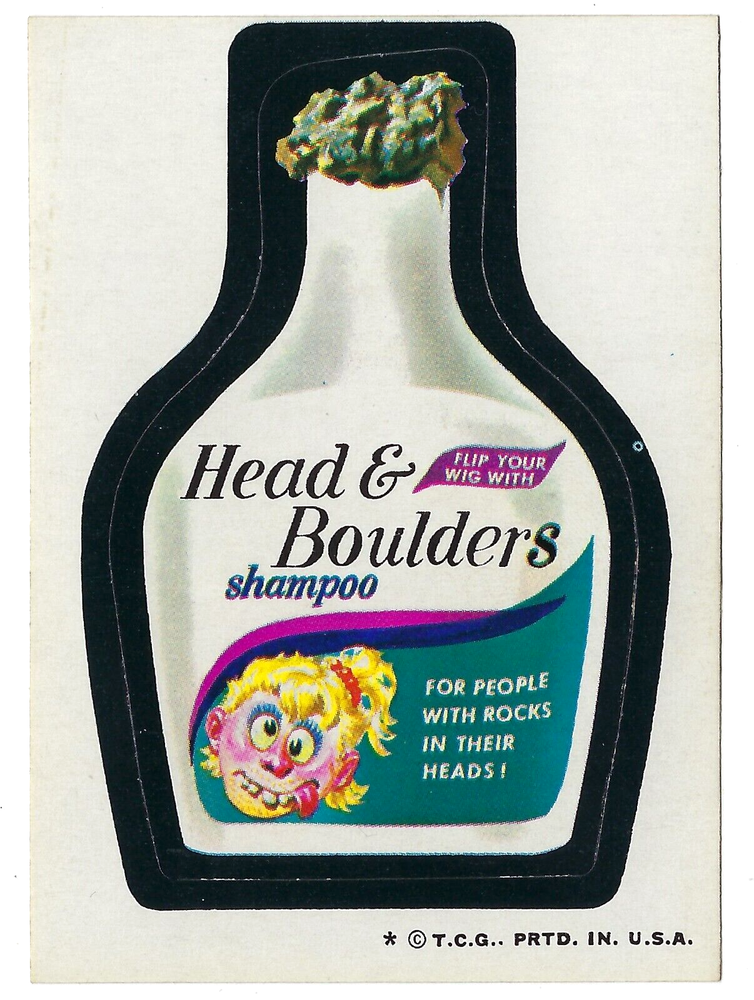 1974 Topps Wacky Packages 5th Series 5 HEAD & BOULDERS SHAMPOO high-gloss nm o/c