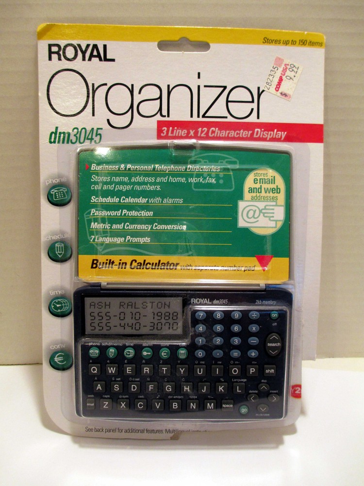 Vintage Royal Organizer dm3045 Business & Personal w/ Calculator 2kb Memory NEW