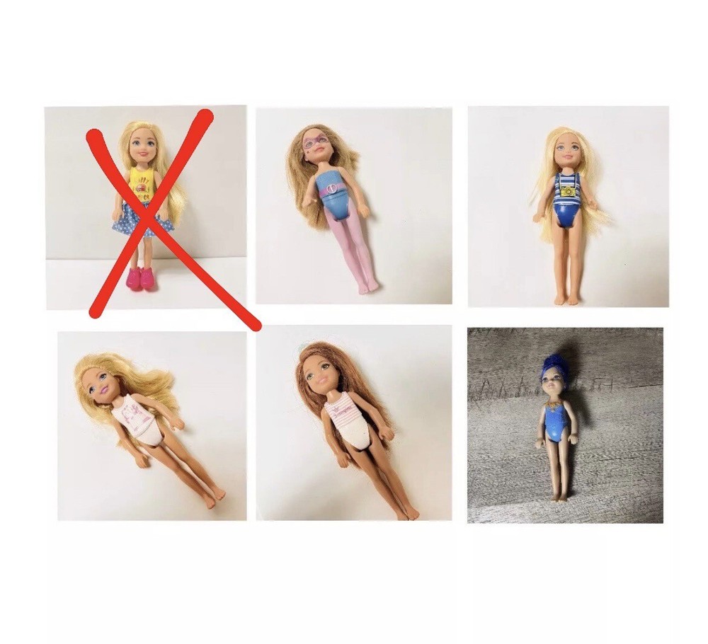 ⭐️ Mattel Chelsea Kelly Club Barbie Little Sister Bundle Swimsuit Dreamtopia