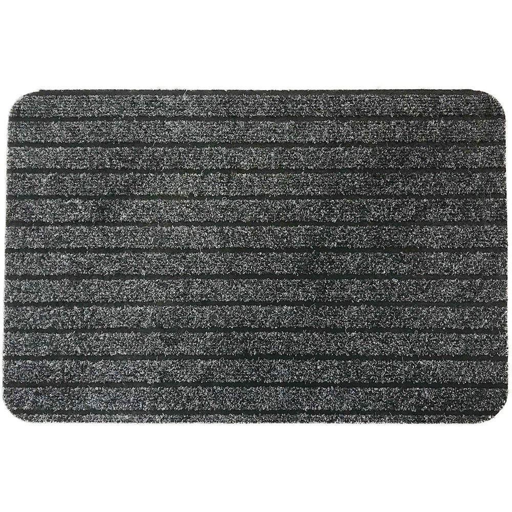 Gray Chloe Polypropylene Latex Outdoor Front Door Mat 24x16 Inches