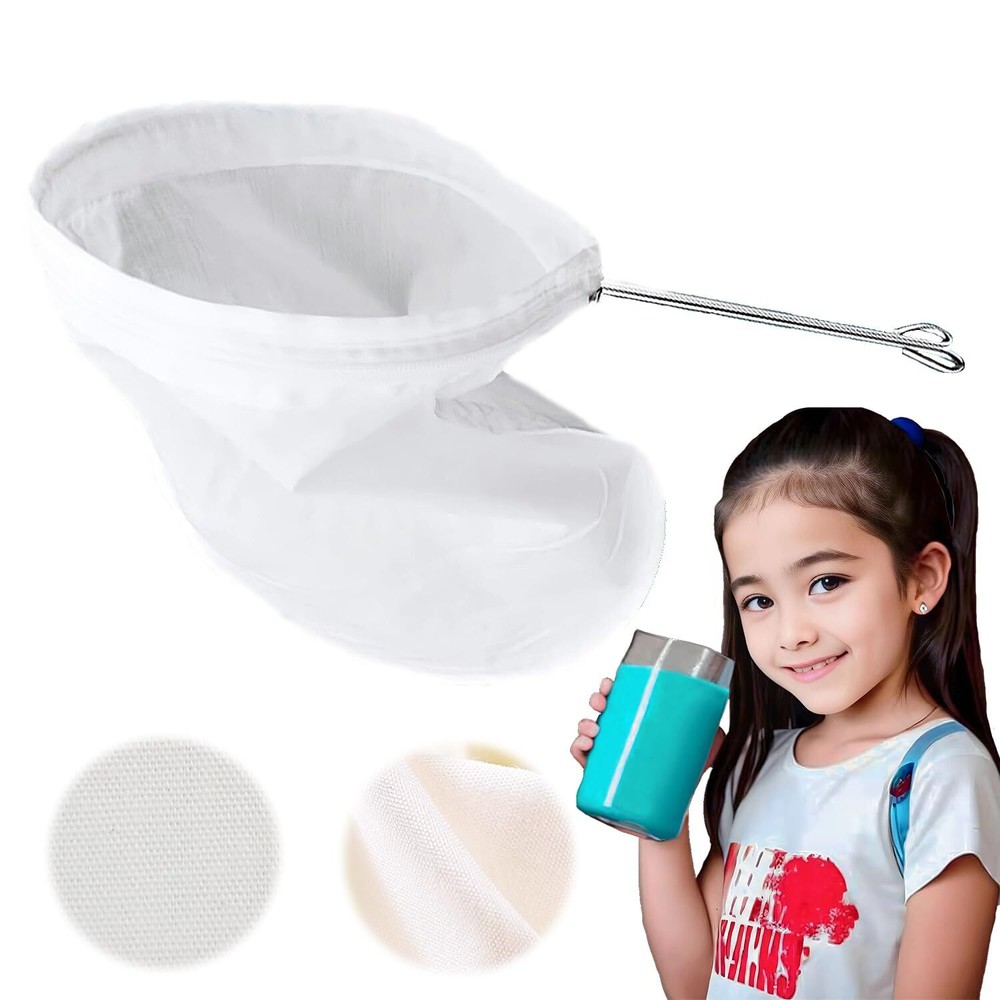Ultra Fine 180 Mesh Strainer Bags with Steel Handle Frame for Reusable Filtering