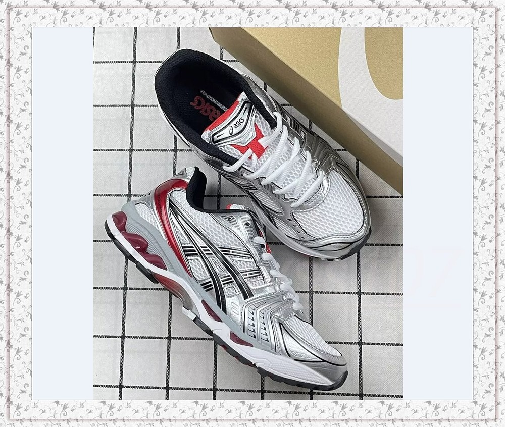 New with box Asics Gel Kayano 14 White red Men's Sports Shoes