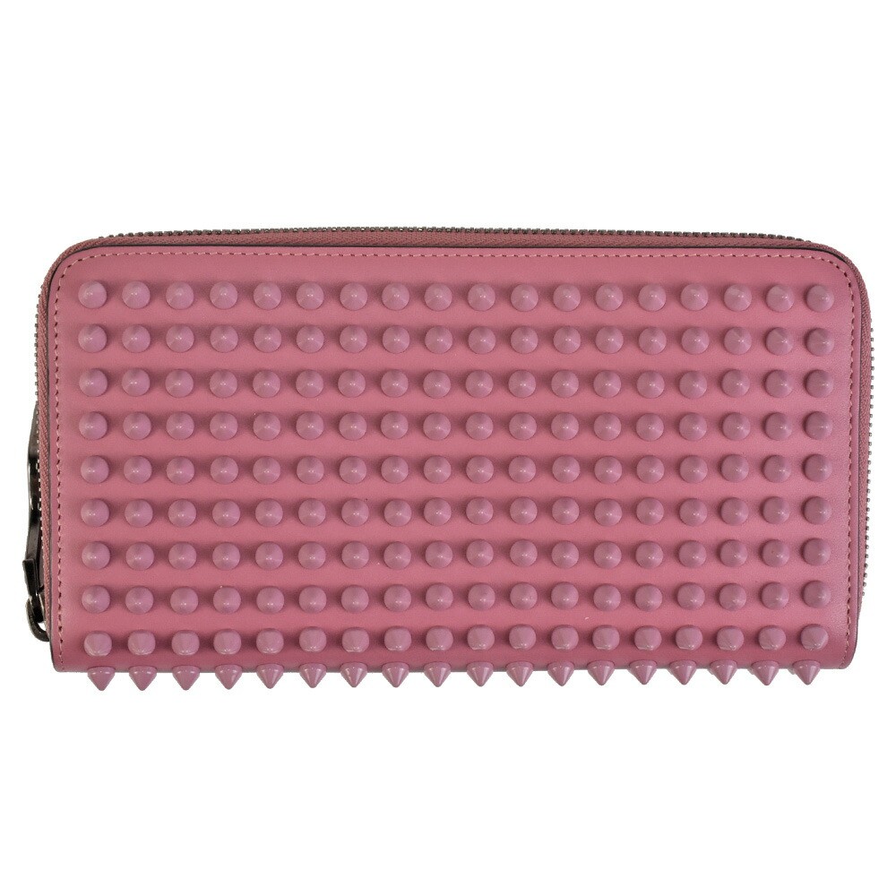 Christian Louboutin Panetone Pink Studded Long Wallet with Coin Purse Pre-Owned