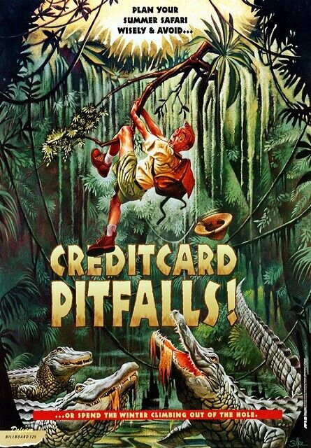 CREDIT CARD PITFALLS *2X3 FRIDGE MAGNET* AFIS BILLBOARD POSTER PROPAGANDA USA-image