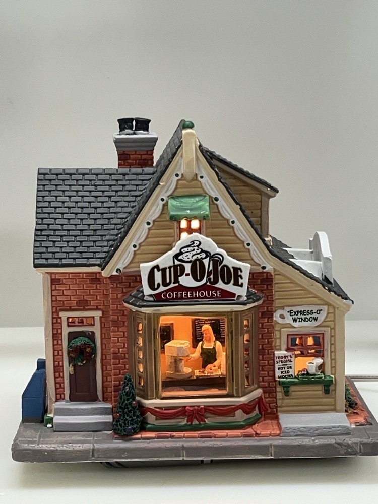 Lemax Cup O Joe Porcelain Lighted Coffee House Christmas Village 2013 #35539  